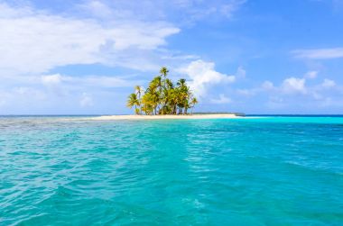 San Blas Island, Kuna Yala, Panama yalnız beach.