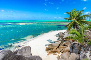 Beautiful beach, Island Praslin - Seychelles clipart