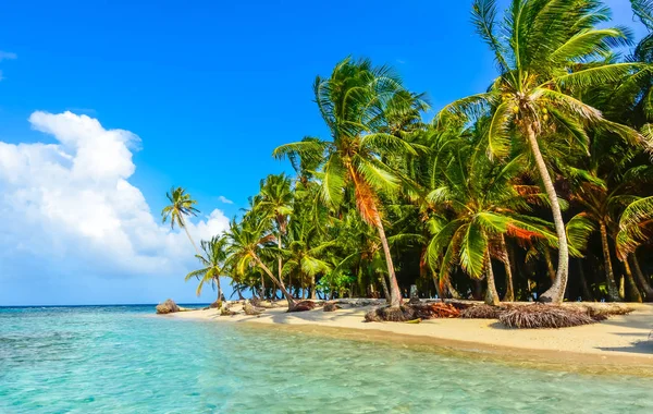 Spiaggia Solitaria Nell Isola San Blas Kuna Yala Panama — Foto Stock