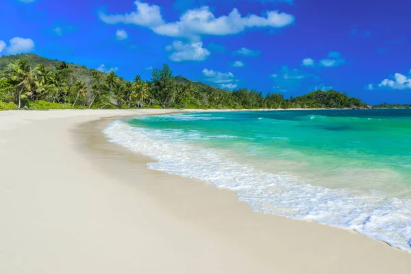 Anse Kerlan Tropisk Strand Praslin Seychellerna — Stockfoto