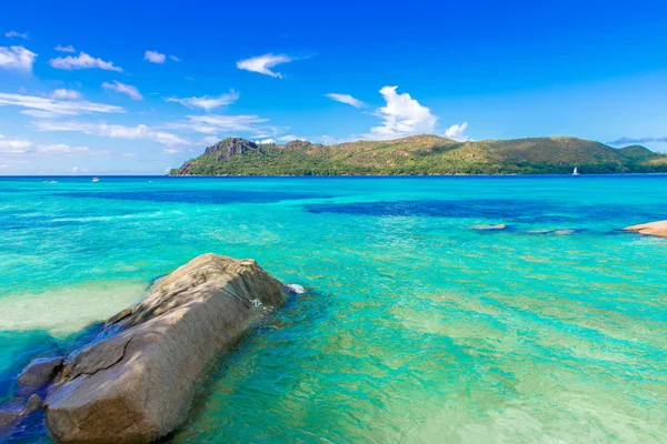 Piękna Plaża Island Praslin Seszele — Zdjęcie stockowe