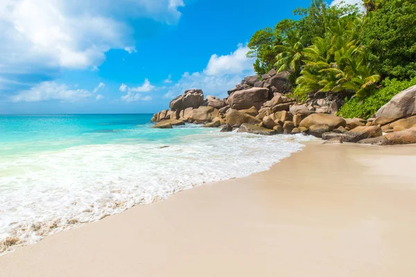 Playa Paraíso Playa Anse Georgette Praslin Seychelles — Foto de Stock