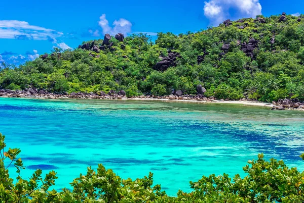 Observeren Van Weergave Van Paradise Bay Van Praslin Seychellen — Stockfoto