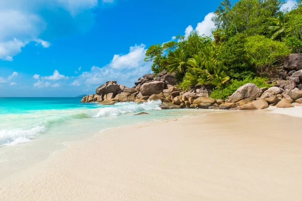 Paradise Beach Anse Georgette Praslin Seychellerna — Stockfoto