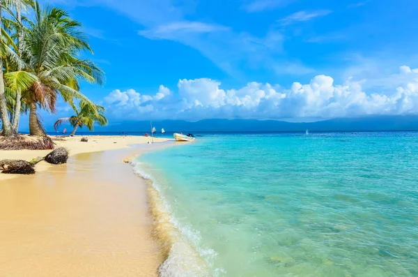 Lonely Beach San Blas Island Kuna Yala Panama — Stockfoto