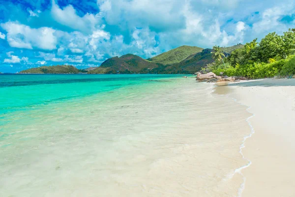 Güzel Plaj Ada Praslin Seyşeller — Stok fotoğraf