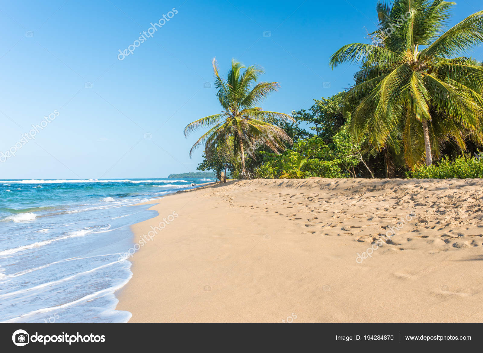 Punta Uva Beach Costa Rica Wild Caribbean Coast Stock