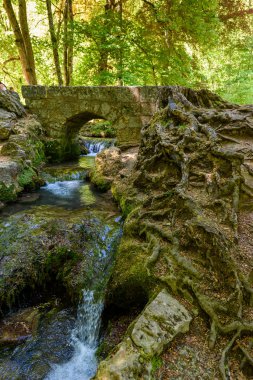 Şelale Çerkes, Swabian Alb, Baden-Württemberg, Almanya.