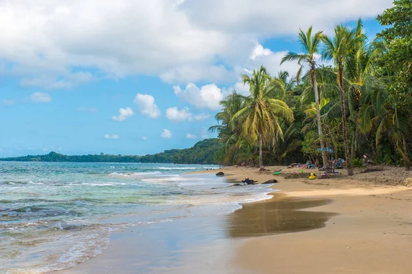 Playa Cocles - tropikal plaj yakın Puerto Viejo, Kosta Rika.