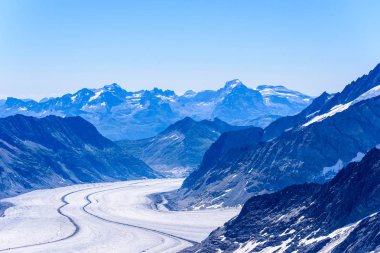 Aletsch Buzulu - Alpler, İsviçre, Avrupa'nın buz manzara.