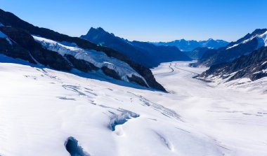 Aletsch Buzulu - Alpler, İsviçre, Avrupa'nın buz manzara.