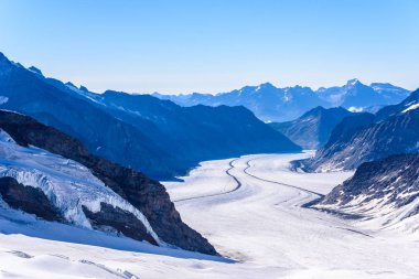 Aletsch Buzulu - Alpler, İsviçre, Avrupa'nın buz manzara.