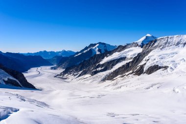 Aletsch Buzulu - Alpler, İsviçre, Avrupa'nın buz manzara.