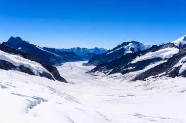Aletsch Buzulu - Alpler, İsviçre, Avrupa'nın buz manzara.