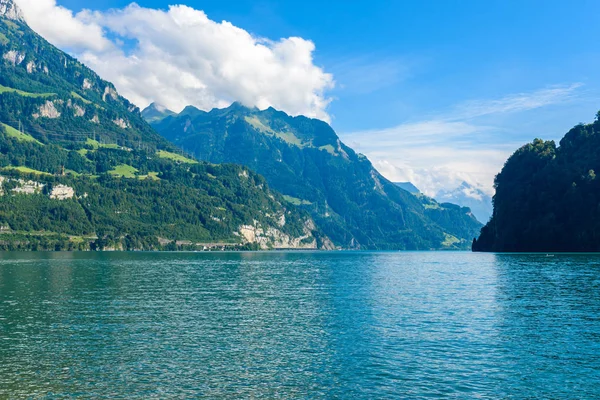 Lago Lucerna Vierwaldstaetter See Vista Desde Brunnen Suiza — Foto de Stock