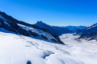 Aletsch Buzulu - Alpler, İsviçre, Avrupa'nın buz manzara.