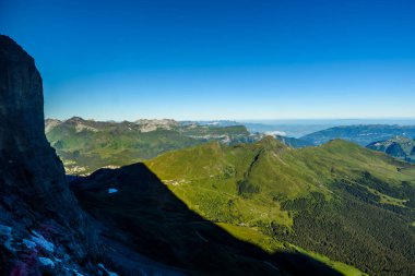 Eiger kuzey duvarı - Eiger için görünümden Grindelwald İsviçre Alpleri'nde Bernese.