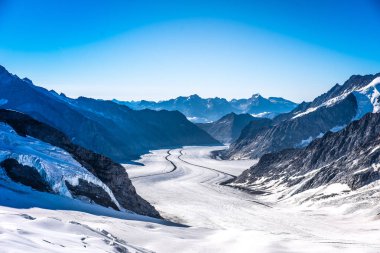 İsviçre Alpleri, Europe Aletsch Buzulu peyzaj.
