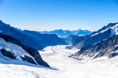 İsviçre Alpleri, Europe Aletsch Buzulu peyzaj.