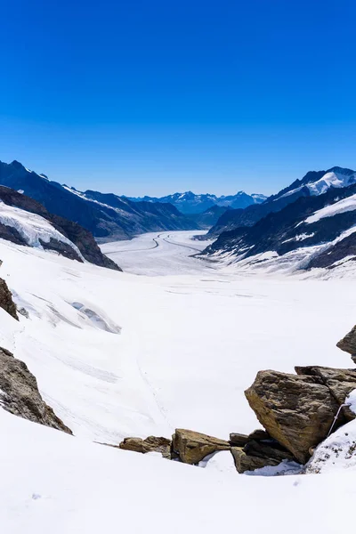 Aletschgletscher Eislandschaft Alpen Schweiz Europa — Stockfoto