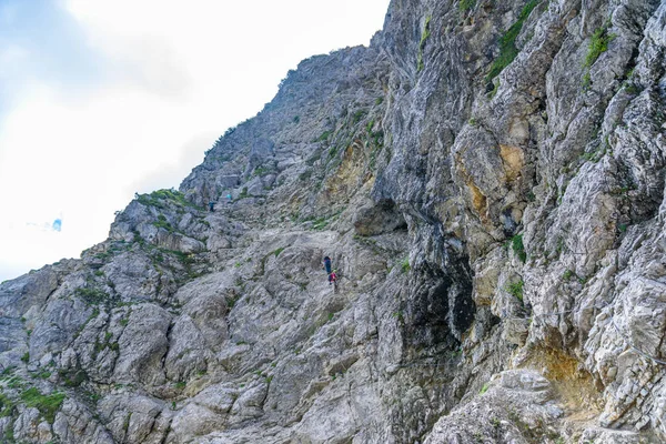 Escalada Senderistas Montaña Los Alpes Europa — Foto de Stock