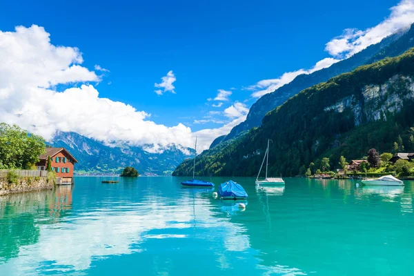 Village Iseltwald Lago Brienz Interlaken Suiza — Foto de Stock