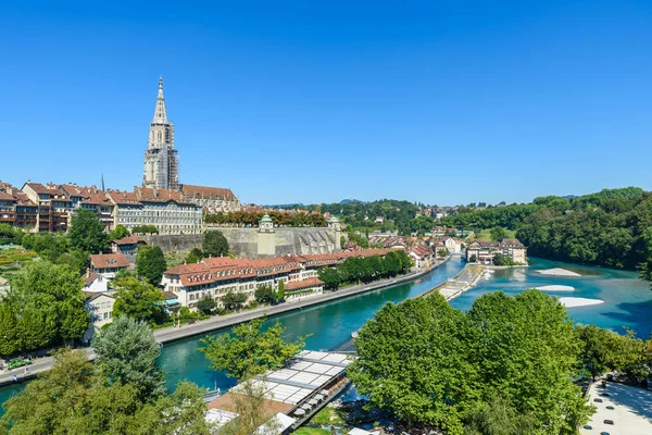 Città Vecchia Berna Con Fiume Aare Vista Dal Ponte Svizzera — Foto Stock