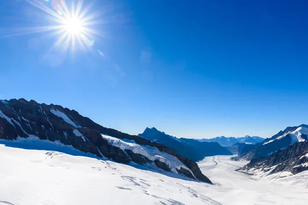 Paysage Glacier Aletsch Dans Les Alpes Suisse Europe — Photo