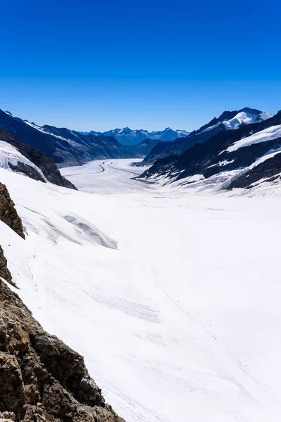 Landschaft Des Aletschgletschers Den Alpen Der Schweiz Europa — Stockfoto