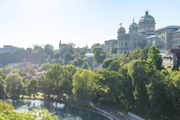 Città Vecchia Berna Con Fiume Aare Vista Dal Ponte Svizzera — Foto Stock