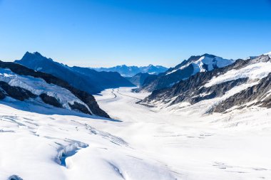 İsviçre Alpleri, Europe Aletsch Buzulu peyzaj.