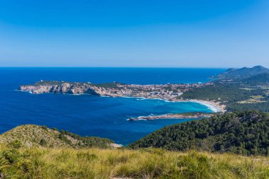 Cala Agulla kıyıları Mallorca, İspanya 'da Cala Ratjada