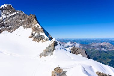 Jungfrau İsviçre Alpleri'nde Bernese dağ manzarası.