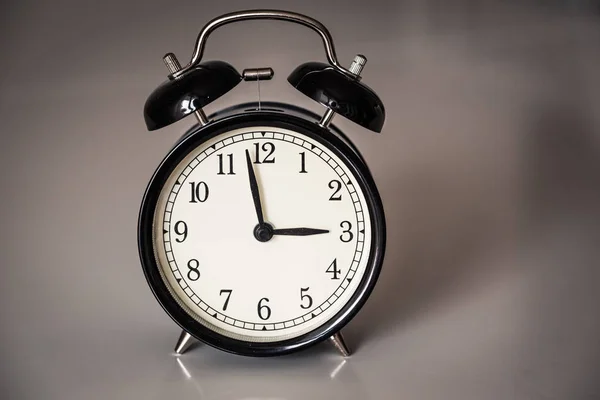 Closeup Alarm Clock Grey Surface — Stock Photo, Image