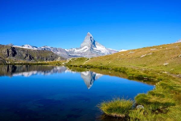 Stellisee Jezero Matterhorn Zermatt Švýcarsko — Stock fotografie