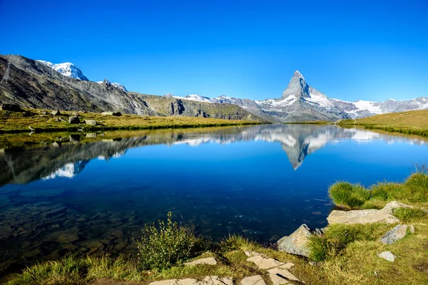 Stellisee Lake Matterhorn Zermatt Switzerland — Stock Photo, Image