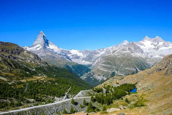 Grindjisee Jezera Odrazem Matterhornu Zermattu Švýcarsko — Stock fotografie