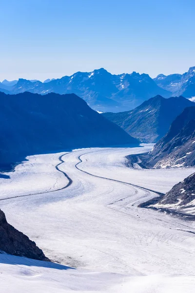 ヨーロッパ スイス アルプスのアレッチ氷河の風景 — ストック写真