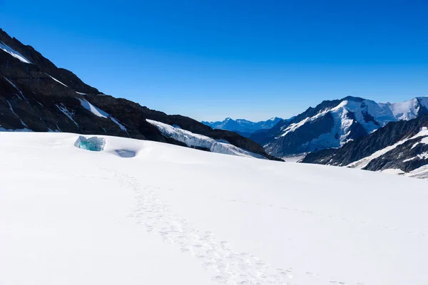 Aletsch glacier - ice landscape in Alps of Switzerland, Europe