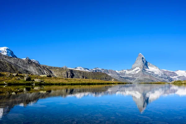 Stellisee Lake Matterhorn Zermatt Switzerland — Stock Photo, Image