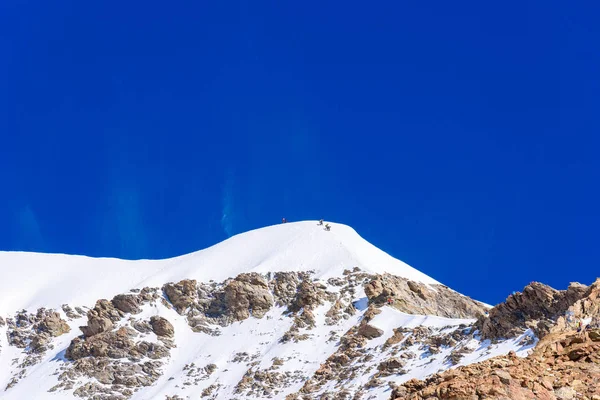 Extrem Escalada Gelo Montanha Moench Vista Montanha Moench Nos Alpes — Fotografia de Stock