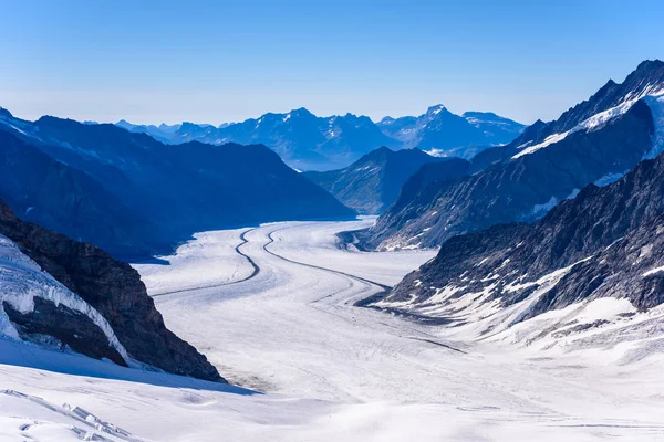 Пейзаж Ледника Алеч Альпах Швейцарии Европа — стоковое фото