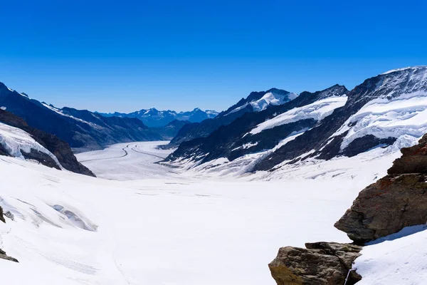 Paysage Glacier Aletsch Dans Les Alpes Suisse Europe — Photo