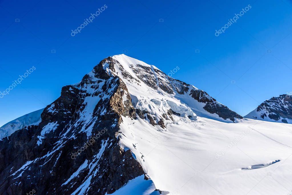 Moench mountain - View of mountain Moench in Bernese Alps in Switzerland.