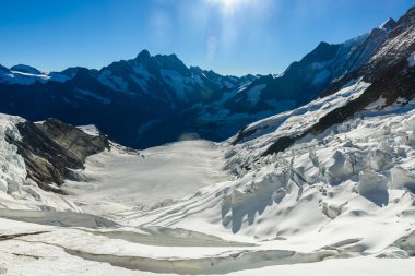 İsviçre Alpleri'nde Bernese Grindelwald, Eiger kuzey duvarından görüntülemek.