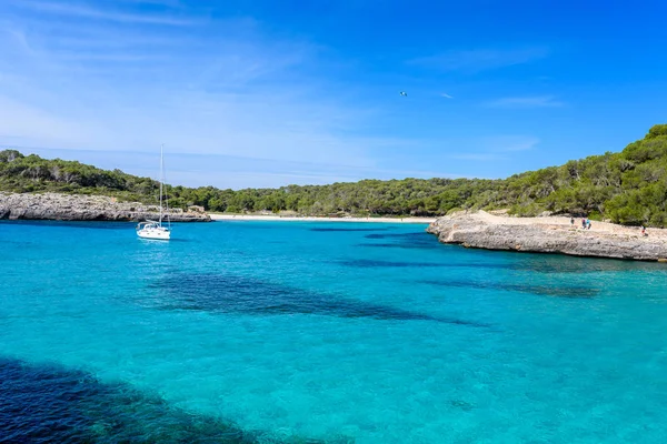 Όμορφη Παραλία Του Cala Amarador Στο Mondrago Φυσικό Πάρκο Στις — Φωτογραφία Αρχείου