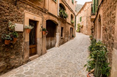 Valldemossa - old mountain village in beautiful landscape scenery of Mallorca, Spain clipart