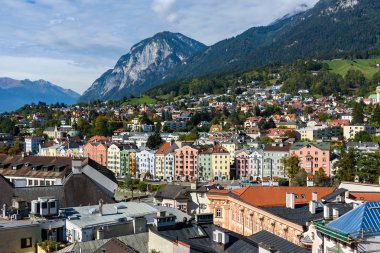Innsbruck, Avusturya şehir merkezinde kuleden güzel manzara