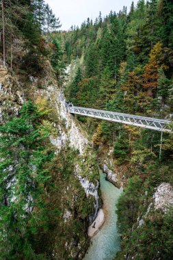 Leutaschklamm - Almanya Alpleri'nde Nehri ile vahşi gorge