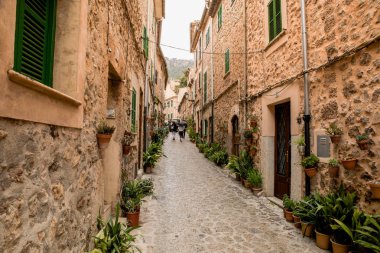 Valldemossa - dağ köyünü güzel manzara sahne Mallorca, İspanya